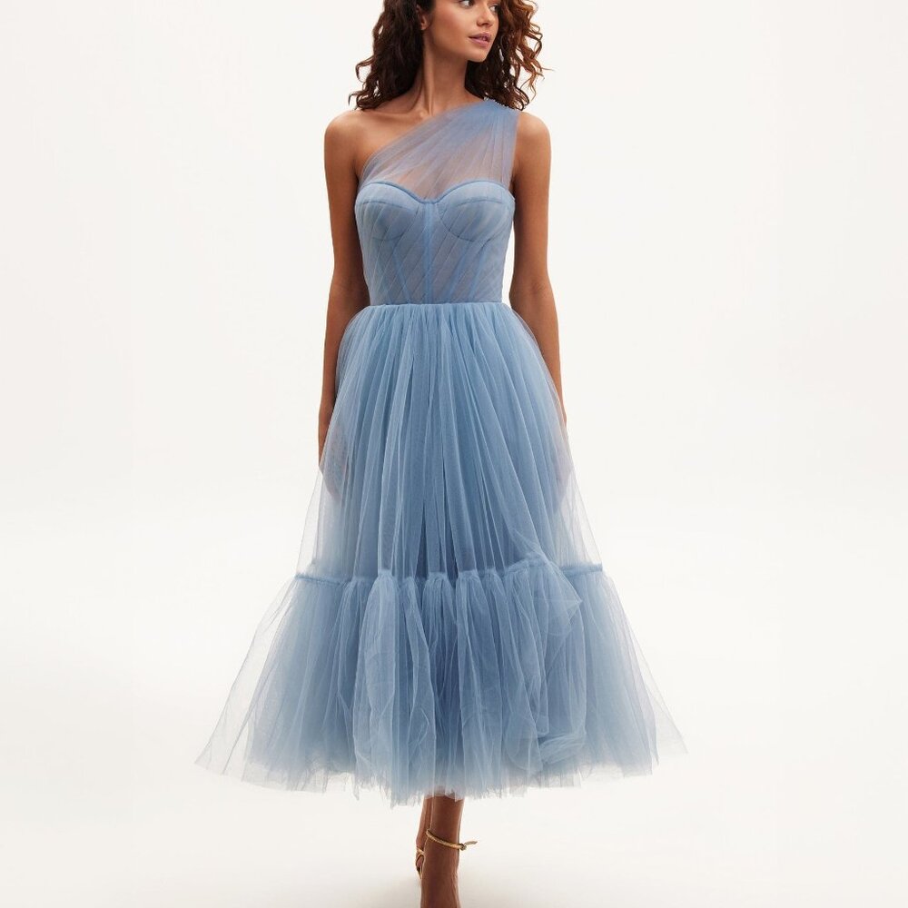 Elegant Blue Midi Dress